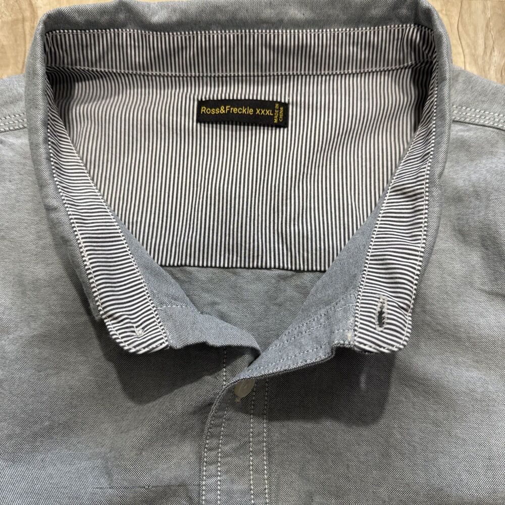 Ross&Freckle Men's Long Sleeve Button Up Reversible Cuff Shirt Sz XXXL - Picture 5 of 8